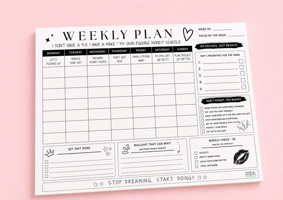 Pretty Reckless Weekly Planner Deskpad | 30 Sheets
