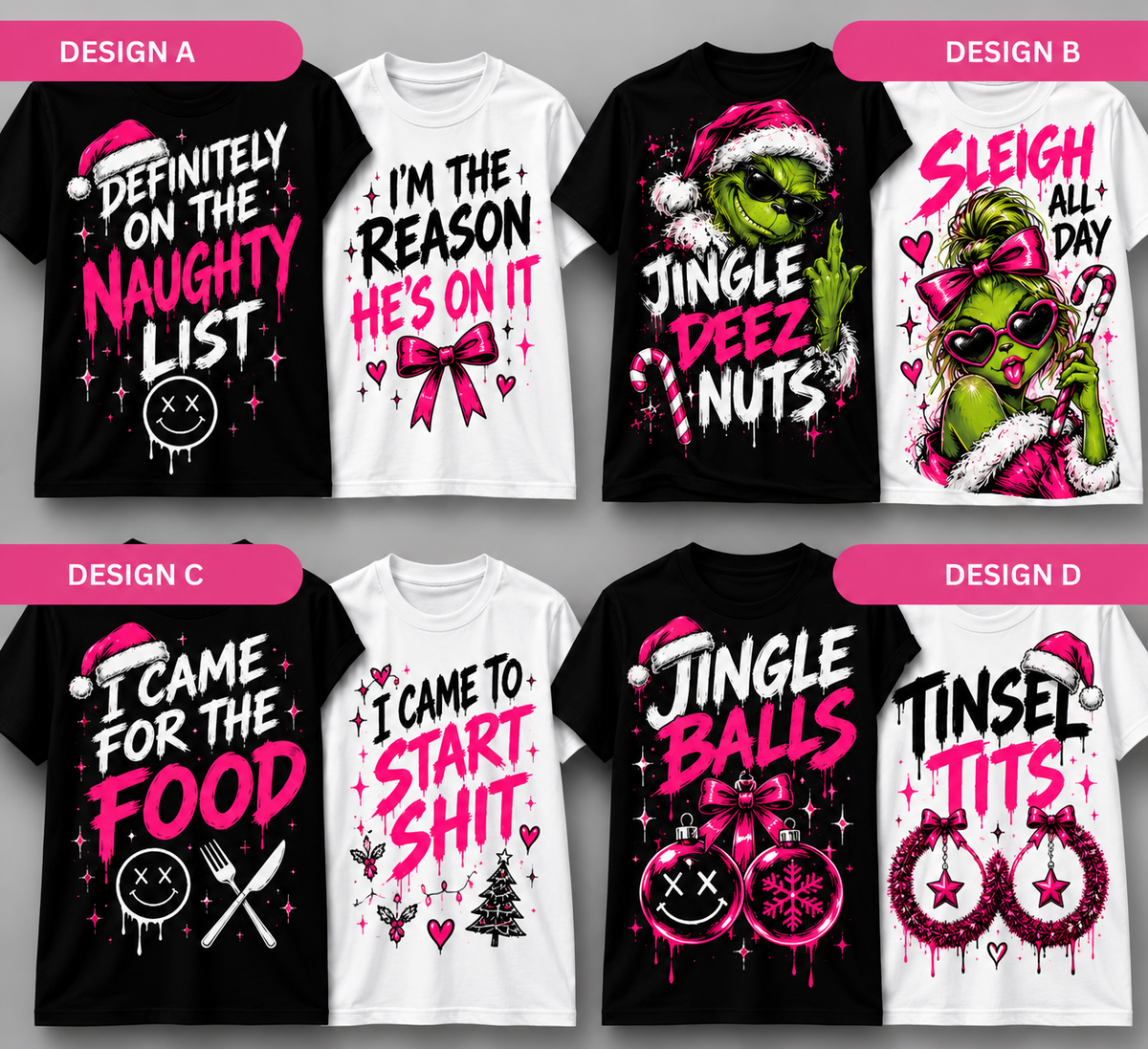 RECKLESSLY FESTIVE — COUPLES CHRISTMAS TEE COLLECTION