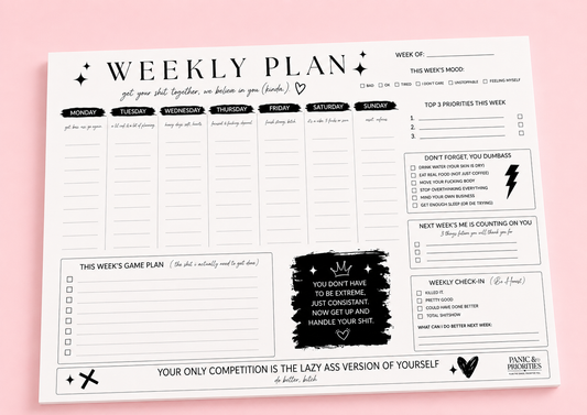 Pretty Reckless Weekly Planner Deskpad | 30 Sheets