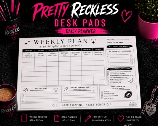 Pretty Reckless Weekly Planner Deskpad | 30 Sheets