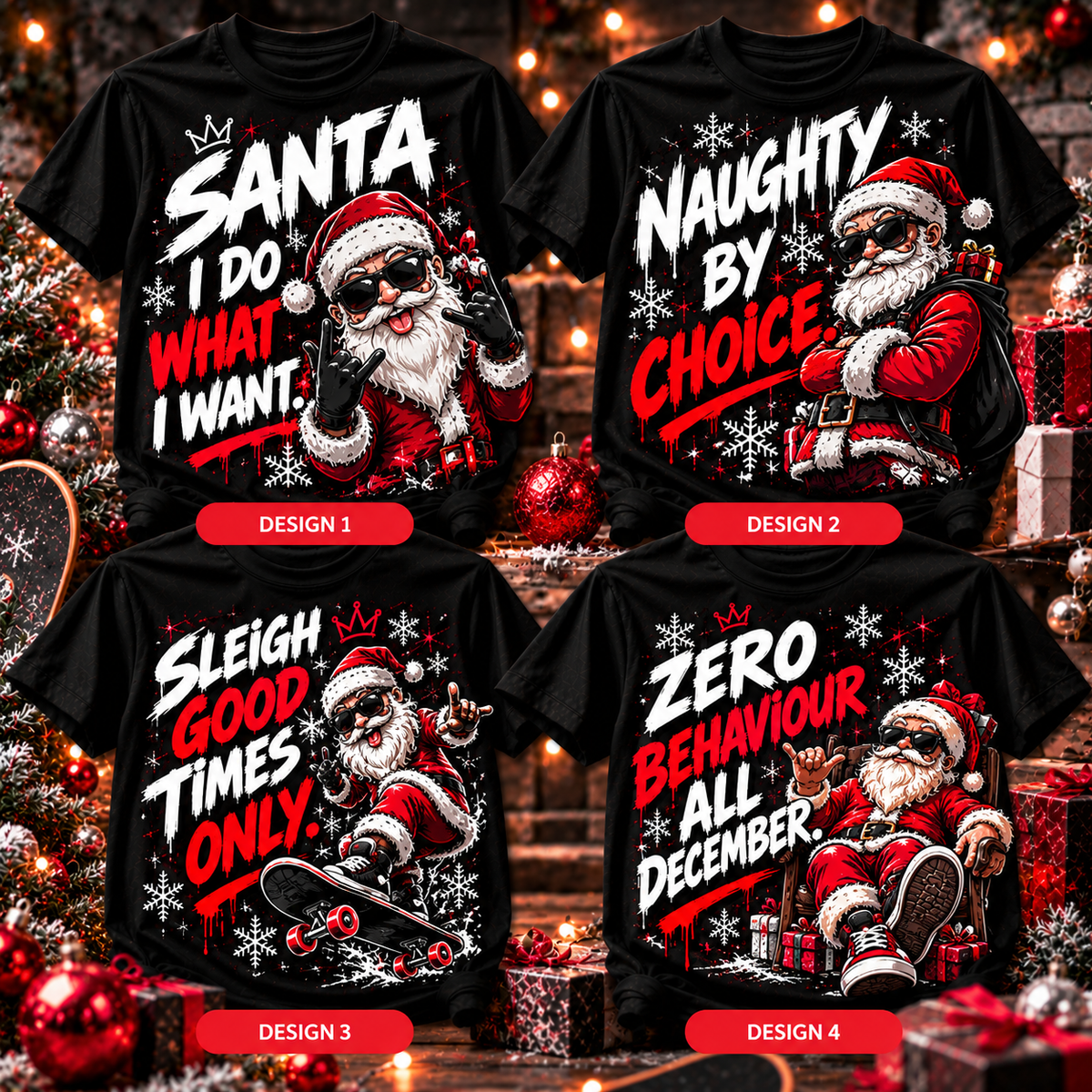 RECKLESSLY FESTIVE — BOYS CHRISTMAS TEE